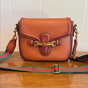Hanna Horse Bit Crossbody Bag Cognac color